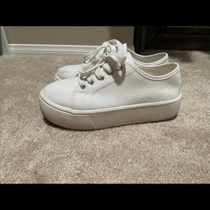 White platform sneakers